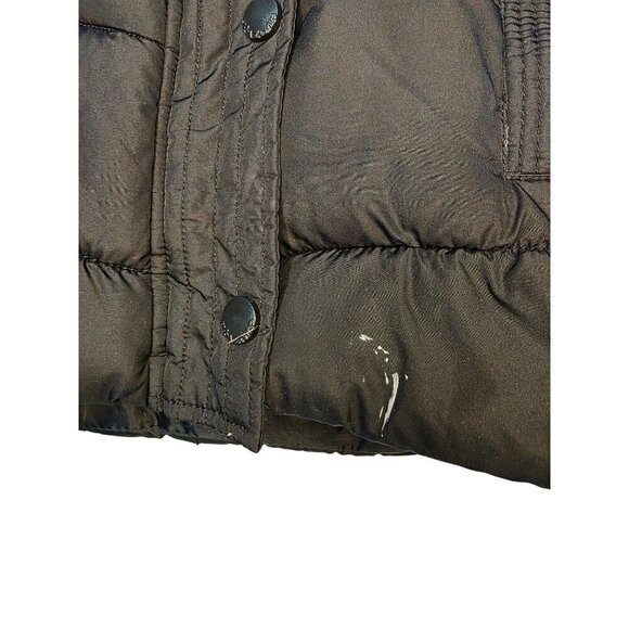 ARIZONA JEANS CO Women Puffer Vest Jacket Brown Faux Fur Hooded Large EUC - Picture 5 of 7